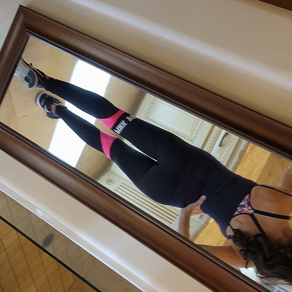 Victoria's Secret Pink black & hot pink leggings, XS - Picture 6 of 16